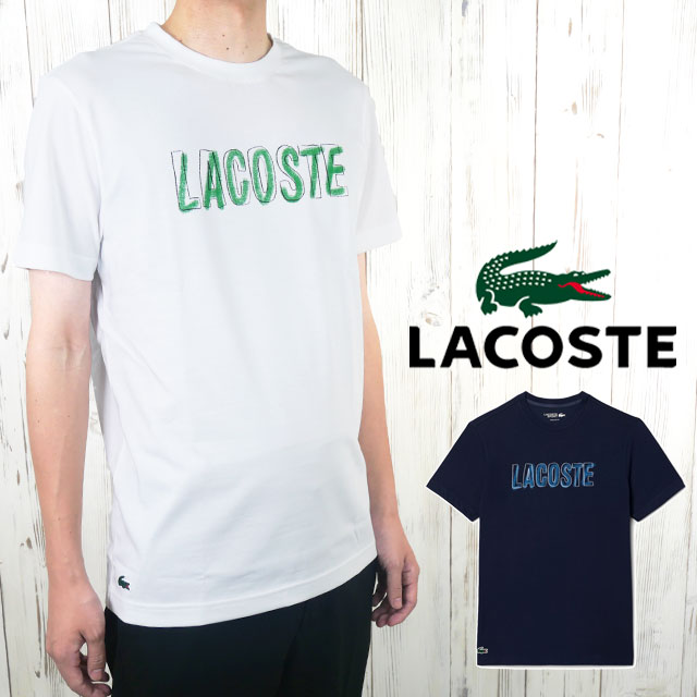 メール便送料無料 半袖 メンズ SS 春夏 新作 夏新作 秋新作 人気 流行 定番 2025 ラコステ LACOSTE TH8916 001 166 トップス レイヤードネームウルトラドライTシャツ アパレル 吸水 速乾 ティーシャツ カジュアル ウエア ホワイト 白 ネイビー 服