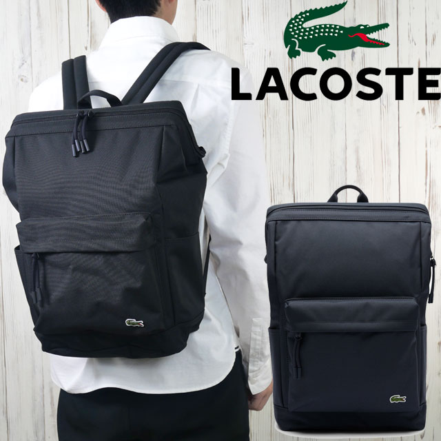 送料無料 リュック メンズ レディース AW 秋冬 新作 秋新作 冬新作 人気 流行 定番 2025 ラコステ LACOSTE 21L NU4598 000 L24 ネオクロコ レクタンギュラーバックパック バッグ 15インチノートPC デイパック PCポケット カジュアル 通学 通勤 ブラック 黒 ネイビー 鞄