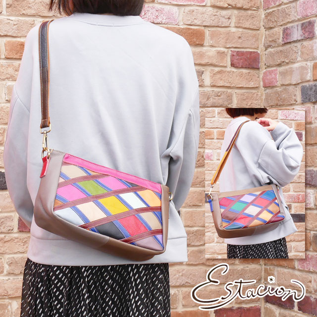 送料無料 レディース FW 秋冬 新作 秋新作 冬新作 ショルダーバッグ 人気 流行 定番 2022 2023 Estacion 1250 本革 レザーバッグ マルチ カバン 小さめ エスニック 斜めがけ 肩掛けの通販は
