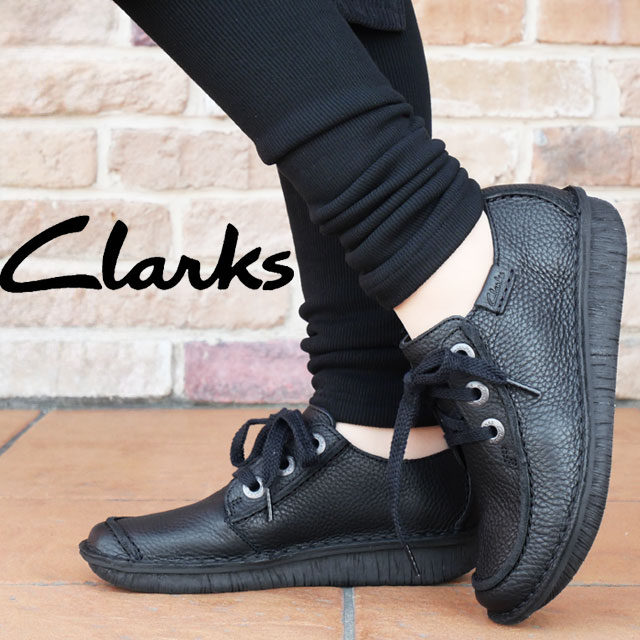 送料無料 クラークス Clarks 20306639 レディース FW 秋冬 新作 秋新作 冬新作 人気 流行 定番 2024 2025 レースアップ ローカット ファニードリーム 本革 黒 靴 ブラックレザー