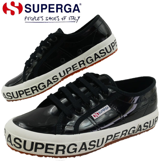 送料無料 レディース スニーカー ローカット スペルガ SUPERGA 2750 COTTRANSPLETTERINGW S00GT70 カジュアルシューズ 靴 ブラック 黒