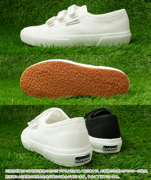 送料無料 メンズ レディース 男女兼用 ユニセックス スニーカー ローカット スペルガ SUPERGA 2750 COT3STRAPU 901 F83 S00BN20 ベルクロ 靴 カジュアルシューズ ホワイト 白 ブラック-Fホワイト 黒_2