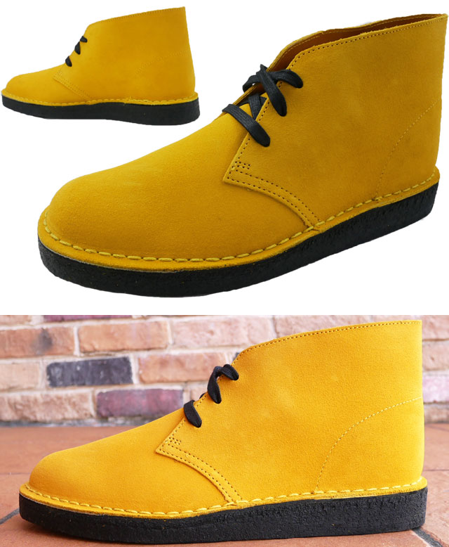 送料無料 メンズ ショートブーツ デザートブーツ 人気 流行 Clarks 26154825 クラークス デザートコール レザーブーツ カジュアルシューズ クレープソール 本革 靴 マスタード_1