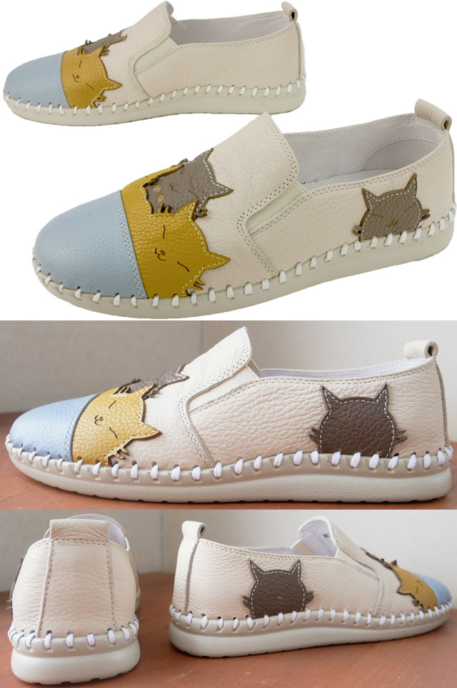 送料無料 レディース 2021 夏 新作 夏新作 サマー SS スニーカー スリッポン フラットシューズ 人気 流行 定番 Estacion MLK207 コンフォートシューズ 革靴 カジュアルシューズ ローヒール ぺたんこ 歩きやすい 疲れない 本革 レザー 猫 ねこ ネコ にゃんこ アイボリー 送料無料 レディース 2021 夏 新作 夏新作 サマー SS スニーカー