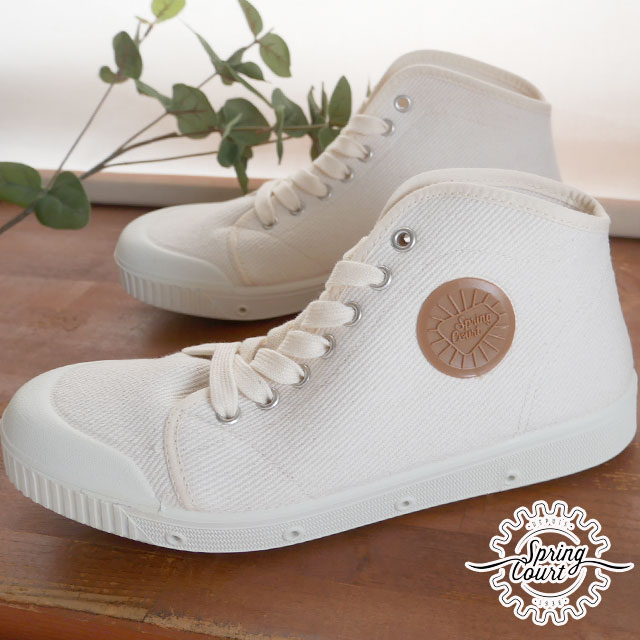 送料無料 レディース スニーカー 人気 流行 定番 SPRING COURT B2 VB2S-2HV スプリングコート ヘビーツイル ミッドカット カジュアルシューズ 靴 オフホワイト 白