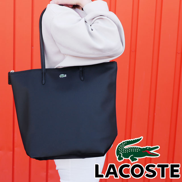 送料無料 メンズ レディース SS 春夏 新作 2022 冬新作 トートバッグ 人気 流行 定番 LACOSTE NF1890X L.12.12 CONCEPT ラコステ バーティカル 肩掛け ロゴ シンプル 黒 ワニ 鰐