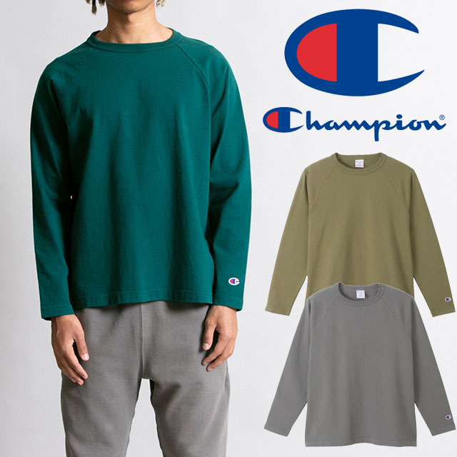 メール便送料無料 メンズ FW 秋冬 新作 2022 秋新作 冬新作 長袖 人気 流行 定番 Champion C5-Q401 MADE IN USA ロンT ティーテンイレブン ラグランロングスリーブTシャツ ティーシャツ トップス 丸首 クルーネック アパレル 服 ウェア アメリカ製 カジュアル 綿100％