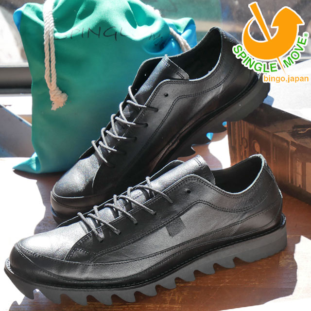 送料無料 メンズ FW 秋冬 新作 秋新作 冬新作 スニーカー ローカット 人気 流行 定番 2022 2023 SPINGLE MOVE SPM-1014 【ノベルティ2点プレゼント】 スピングル誕生20周年記念モデル レザースニーカー 本革 シャークソール ブラック 黒 メイドインジャパン 日本製 靴