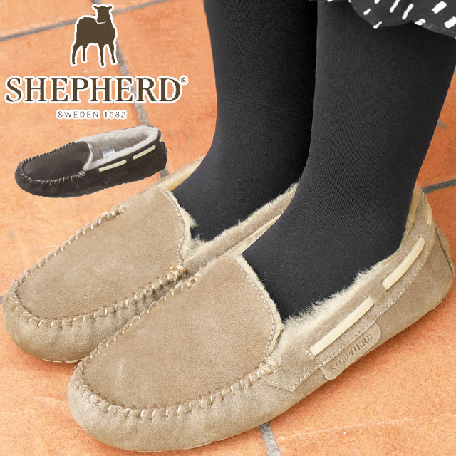 送料無料 レディース FW 秋冬 新作 秋新作 冬新作 スリッポン ファー モカシン 人気 流行 定番 2022 2023 SHEPHERD 21/13782 ムートン 革靴 ミルラ シープスキン シープボア 羊 本革 北欧 ベージュ系 ブラウン系 スエード カジュアルシューズ