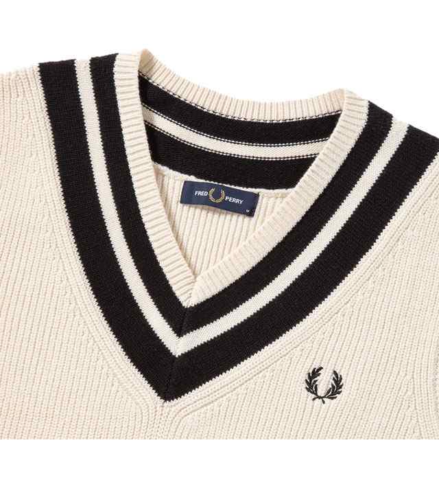 送料無料 メンズ レディース SS 春夏 新作 春新作 夏新作 Vネック ニットタンクトップ フレッドペリー FRED PERRY FRED  PERRY K5540 フレ｜au PAY マーケット