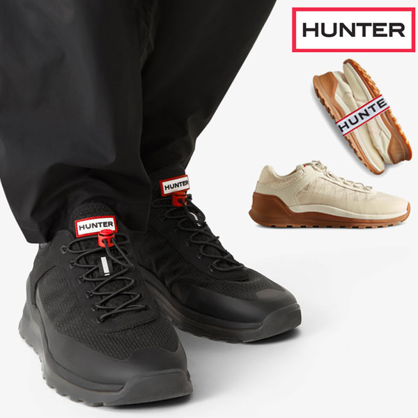 送料無料 メンズ SS 春夏 新作 春新作 夏新作 スニーカー トレーナー ハンター HUNTER HUNTER MFF9100REN BLK SED ハンター トラベル カジュアルシューズ アウトドア 靴 ブラック シェイディッド ホワイト/ソフト サンド/ガム