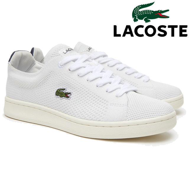 送料無料 レディース SS 春夏 新作 春新作 夏新作 スニーカー 人気 流行 定番 2023 LACOSTE CARNABY PIQUEE 123 1 SFA 42 ラコステ カジュアルシューズ 鹿の子ニット ホワイト/ネイビー 白 靴