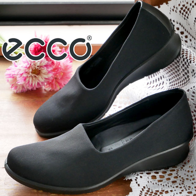 送料無料 レディース SS 春夏 新作 春新作 夏新作 ウェッジソール スリッポン フラットシューズ 人気 流行 定番 2023 ecco 217043 51052 エコー フェリシア カジュアルシューズ ブラック/ブラック 黒 シンプル 靴