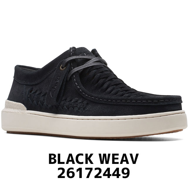 送料無料 メンズ SS 春夏 新作 春新作 夏新作 ローカット 人気 流行 定番 2023 Clarks 26172449 26172450 クラークス カジュアルシューズ コートライトウィーブ 本革 スエード コンフォートシューズ ブラックウィーブ 黒 オークウィーブ 靴