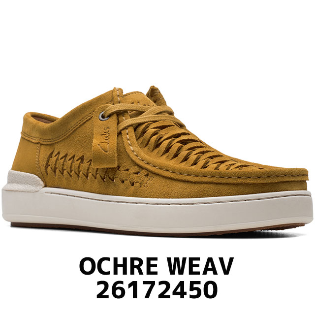 送料無料 メンズ SS 春夏 新作 春新作 夏新作 ローカット 人気 流行 定番 2023 Clarks 26172449 26172450 クラークス カジュアルシューズ コートライトウィーブ 本革 スエード コンフォートシューズ ブラックウィーブ 黒 オークウィーブ 靴