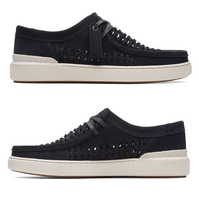 送料無料 メンズ SS 春夏 新作 春新作 夏新作 ローカット 人気 流行 定番 2023 Clarks 26172449 26172450 クラークス カジュアルシューズ コートライトウィーブ 本革 スエード コンフォートシューズ ブラックウィーブ 黒 オークウィーブ 靴