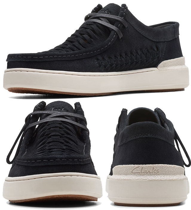 送料無料 メンズ SS 春夏 新作 春新作 夏新作 ローカット 人気 流行 定番 2023 Clarks 26172449 26172450 クラークス カジュアルシューズ コートライトウィーブ 本革 スエード コンフォートシューズ ブラックウィーブ 黒 オークウィーブ 靴