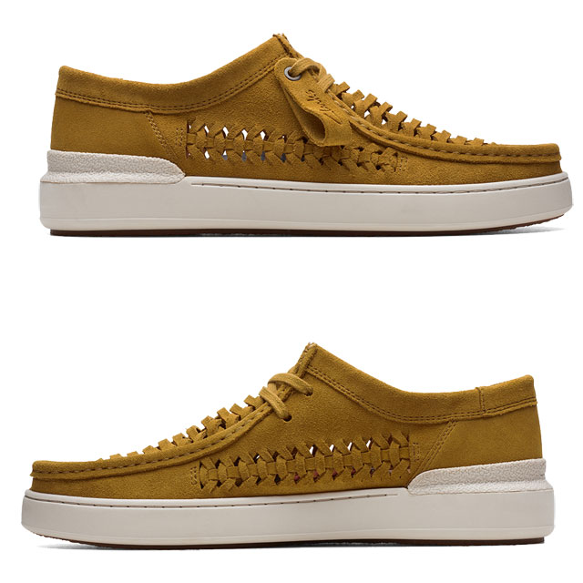 送料無料 メンズ SS 春夏 新作 春新作 夏新作 ローカット 人気 流行 定番 2023 Clarks 26172449 26172450 クラークス カジュアルシューズ コートライトウィーブ 本革 スエード コンフォートシューズ ブラックウィーブ 黒 オークウィーブ 靴