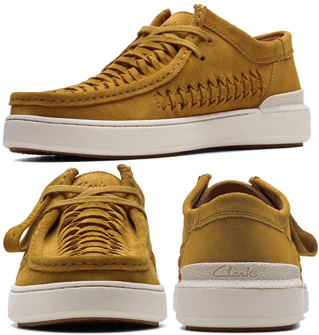 送料無料 メンズ SS 春夏 新作 春新作 夏新作 ローカット 人気 流行 定番 2023 Clarks 26172449 26172450 クラークス カジュアルシューズ コートライトウィーブ 本革 スエード コンフォートシューズ ブラックウィーブ 黒 オークウィーブ 靴