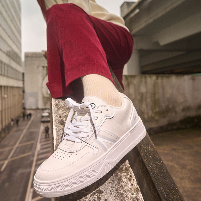 送料無料 スニーカー レディース SS 春夏 新作 春新作 夏新作 人気 流行 定番 2023 LACOSTE L001 0321 1 SFA 65T ラコステ カジュアルシューズ レザースニーカー ホワイト/オフホワイト 白 靴_6