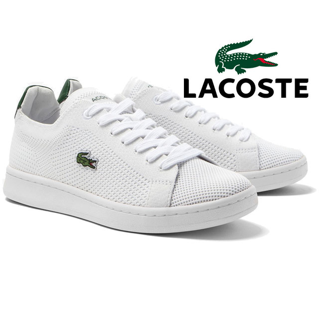 送料無料 スニーカー レディース SS 春夏 新作 春新作 夏新作 人気 流行 定番 2023 LACOSTE CARNABY PIQUEE 123 1 SFA 082 ラコステ カジュアルシューズ 鹿の子ニット ホワイト/グリーン 白 紐靴