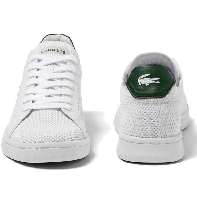 送料無料 スニーカー レディース SS 春夏 新作 春新作 夏新作 人気 流行 定番 2023 LACOSTE CARNABY PIQUEE 123 1 SFA 082 ラコステ カジュアルシューズ 鹿の子ニット ホワイト/グリーン 白 紐靴_3
