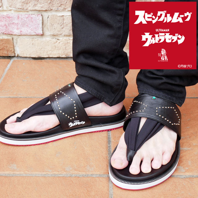 送料無料 コンフォートサンダル サンダル メンズ SS 春夏 新作 春新作 夏新作 人気 流行 定番 2023 SPINGLE MOVE SPM-1706SEVEN スピングルムーブ ウルトラセブン55周年記念 コラボ バックストラップサンダル ブラック 黒 メイドインジャパン 日本製 靴