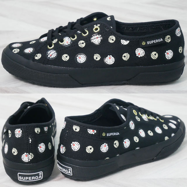 送料無料 スニーカー レディース FW 秋冬 新作 秋新作 冬新作 人気 流行 定番 2023 SUPERGA Doraemon 2725 S4138EW スペルガ I’m ドラえもん オールオーバー プリント コラボモデル カジュアルシューズ ブラック-イエロー 黒 総柄 靴_2