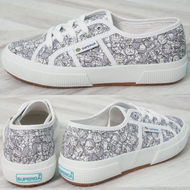 送料無料 スニーカー レディース FW 秋冬 新作 秋新作 冬新作 人気 流行 定番 2023 SUPERGA Doraemon 2750 S4138FW スペルガ I’m ドラえもん オーバーラッピング プリント コラボモデル カジュアルシューズ ホワイト-グレー 白 総柄 靴_2