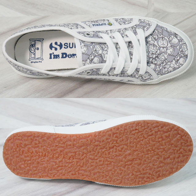 送料無料 スニーカー レディース FW 秋冬 新作 秋新作 冬新作 人気 流行 定番 2023 SUPERGA Doraemon 2750 S4138FW スペルガ I’m ドラえもん オーバーラッピング プリント コラボモデル カジュアルシューズ ホワイト-グレー 白 総柄 靴_3