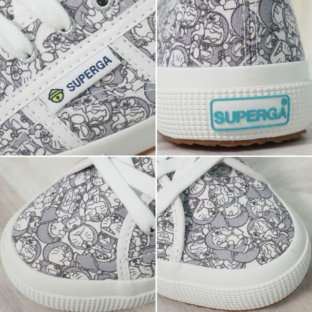 送料無料 スニーカー レディース FW 秋冬 新作 秋新作 冬新作 人気 流行 定番 2023 SUPERGA Doraemon 2750 S4138FW スペルガ I’m ドラえもん オーバーラッピング プリント コラボモデル カジュアルシューズ ホワイト-グレー 白 総柄 靴_4
