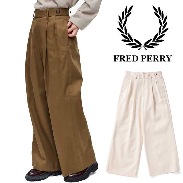 送料無料 ボトムス レディース FW 秋冬 新作 秋新作 冬新作 人気 流行 定番 2023 FRED PERRY F8701 フレッドペリー パンツ ワイド トラウ