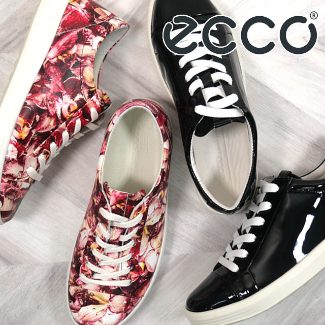 送料無料 スニーカー ローカット レディース FW 秋冬 新作 秋新作 冬新作 人気 流行 定番 2023 ecco 7 W 470303 01001 60823 エコー ソフト レザースニーカー ブラック マルチフラワー 紐靴 本革