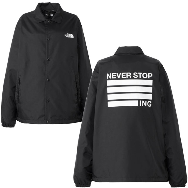送料無料 長袖 メンズ ザ・ノース・フェイス NP72335 ジャケット 撥水 アウター ネバーストップ アイエヌジー ザ コーチジャケット 上着 羽織 アウトドア キャンプ 山登り 登山 ハイキング 黒 ブラック