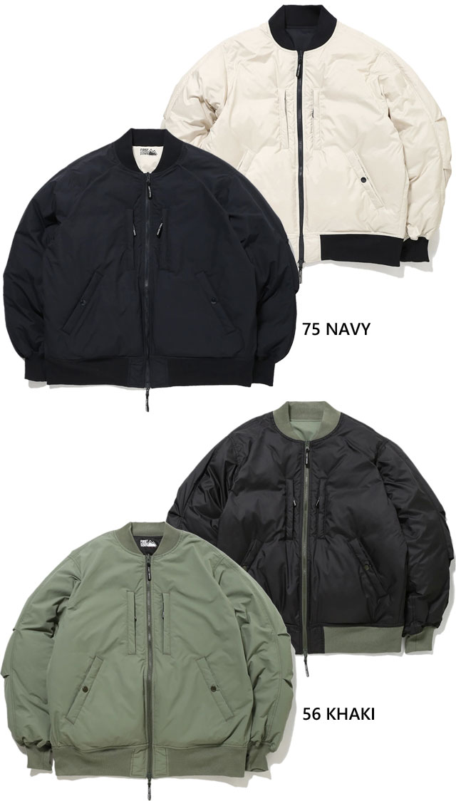 送料無料 長袖 メンズ FW 秋冬 新作 秋新作 冬新作 人気 流行 定番 2023 FIRST DOWN 2WAY F542006 ファーストダウン ダウンジャケット リバーシブルダウンMA-1 ディクロスマウリ アウター コート 撥水 上着 防寒 中綿 アウトドア アパレル カジュアル 服_1