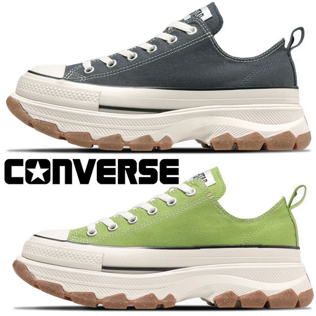 送料無料 スニーカー ローカット メンズ レディース SS 春夏 新作 春新作 夏新作 人気 流行 定番 2024 OX 31311960 31311961 厚底 オールスター（R） トレックウェーブ カジュアルシューズ チャンキーソール グレー ライトグリーン 靴