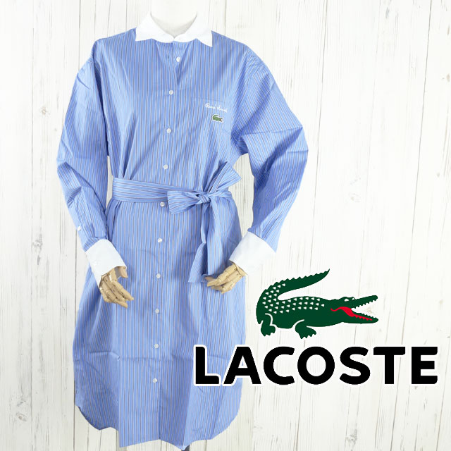 送料無料 長袖 レディース SS 春夏 新作 春新作 夏新作 人気 流行 定番 2024 EF1110 IIY シャツワンピース クレリックシャツドレス きれいめ アパレル 綿100％ ウェストベルト付き ウェア 膝丈 ホワイト×ブルー 服