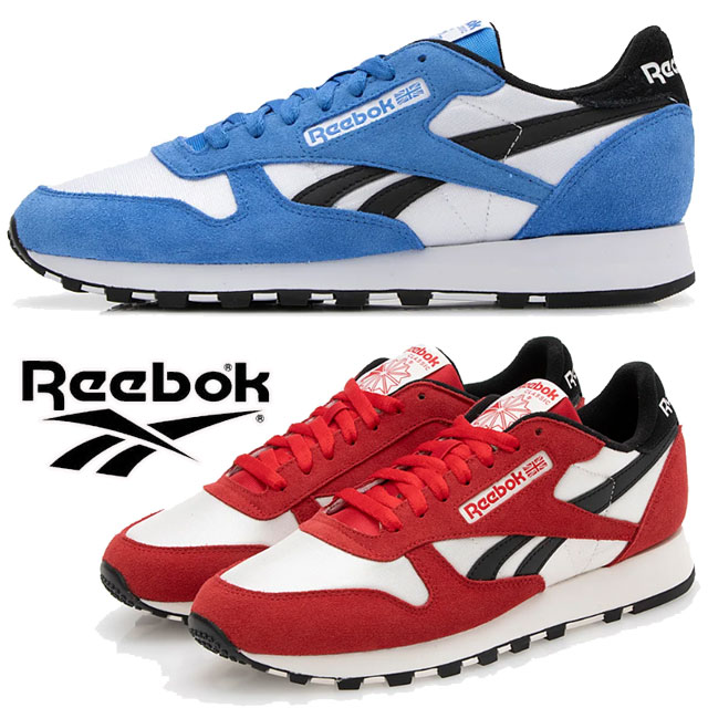 送料無料 スニーカー ローカット メンズ レディース SS 春夏 新作 春新作 夏新作 人気 流行 定番 2024 100075297 100075298 クラシックレザー カジュアルシューズ 紐靴 ブルー/ホワイト レッド/ホワイトReebok