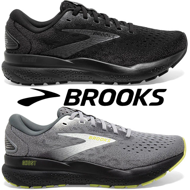 送料無料 スニーカー ランニングシューズ ローカット 運動靴 メンズ FW 秋冬 新作 秋新作 冬新作 人気 流行 定番 2024 16 2E 1D BROOKS BRM4183 BRM4184 ブルックス ゴースト 黒 グレー 紐靴