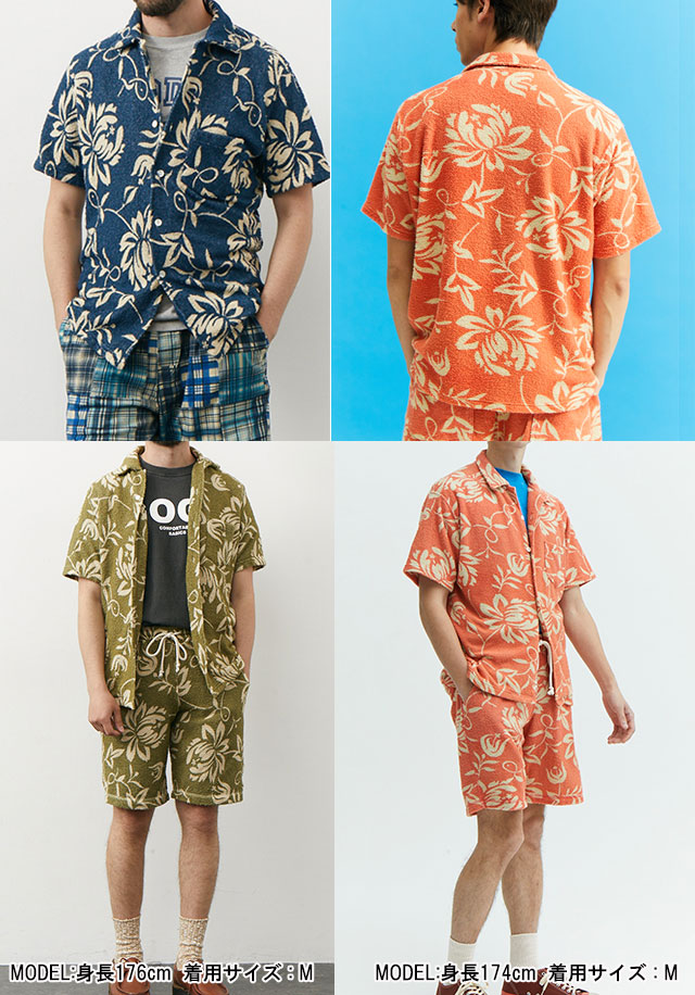 送料無料 半袖 メンズ SS 春夏 新作 春新作 夏新作 人気 流行 定番 2024 GOST2307 グッドオン レトロフラワーダブルパイルショートスリーブオープンシャツ パイルシャツ トップス カジュアル ウェア アパレル 服 日本製 セットアップ可能 アウトドア キャンプ