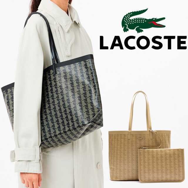 送料無料 レディース FW 秋冬 新作 秋新作 冬新作 クラッチバッグ ショルダーバッグ トートバッグ 人気 流行 定番 2024 NF4344 NF4344ZE ロゴプリント ポーチ付き モノグラム柄 きれいめ カジュアル ブラック ベージュ ゼリー コーテッドキャンバスミディアムトートバッグ