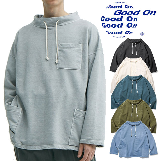 送料無料 グッドオン GOBW2103 メンズ レディース FW 秋冬 新作 秋新作 冬新作 人気 流行 定番 2024 2025 トレーナー 長袖 スウェット テリースモック トップス ウェア アウトドア アパレル スポーティー メイドインジャパン ブラック 黒 ナチュラル スレート 日本製 服