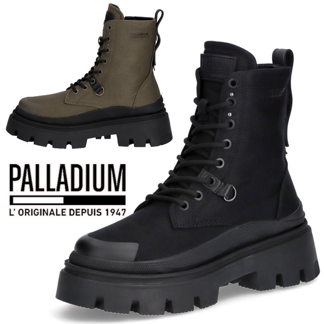 送料無料 パラディウム PALLADIUM CVS 94355 008 325 レディース FW 秋冬 新作 秋新作 冬新作 人気 流行 定番 2024 2025 ショートブーツ ハイカット ブーツ レースアップブーツ 厚底 パラスクワッド カジュアルシューズ サイドジッパー チャンキーソール ショート丈 靴