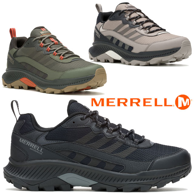 送料無料 スニーカー ローカット メンズ FW 秋冬 新作 秋新作 冬新作 人気 流行 定番 2024 MERRELL J037841 J037843 J037847 スピード ストライク2 ウォータープルーフ 防水 靴 黒 アウトドア カジュアルシューズ ブラック オリーブ ベージュ系