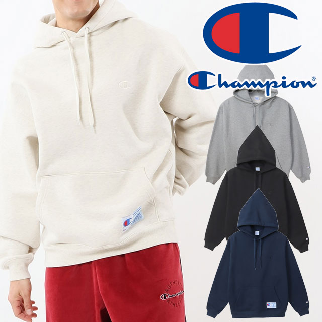 送料無料 パーカー 長袖 メンズ レディース FW 秋冬 新作 秋新作 冬新作 人気 流行 定番 2024 2025 チャンピオン Champion C3-Y135 フーデッドスウェットシャツ トップス アパレル 裏起毛 プルオーバー ウェア オックスフォードグレー ブラック 黒 ネイビー オートミール 服