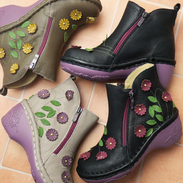 本革 ショートブーツ コンフォートシューズ レディース 牛革 ブーティ 柔らかい 疲れない アンクルブーツ 厚底 ウェッジソール おしゃれ アンクル丈 送料無料 ショートブーツ レディース FW 秋冬 新作 秋新作 冬新作 人気