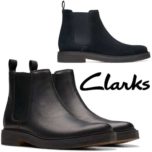 Clarks(クラークス) / サイドゴアブーツ/27cm/BLK/レザー/15775