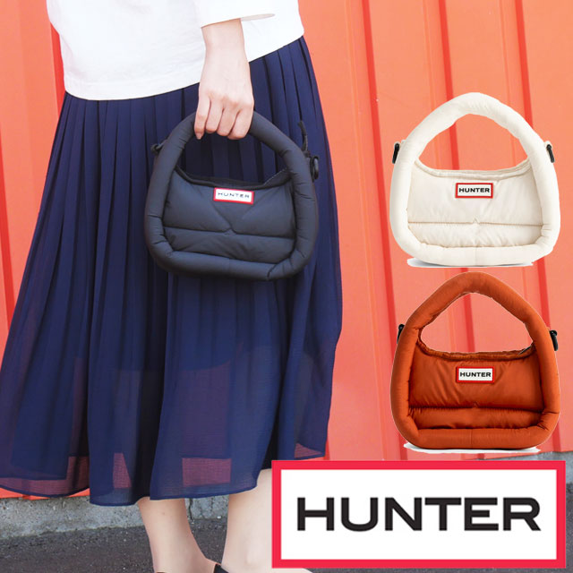 送料無料 ショルダーバッグ レディース FW 秋冬 新作 秋新作 冬新作 人気 流行 定番 2024 2025 ハンター HUNTER UBX3711KBM 2way フレイムド パファー ミニ ホーボー 手持ち 小さめ ミニバッグ コンパクト 斜め掛け ロゴ シンプル ダウンバッグ キルトバッグ キャンプ 鞄