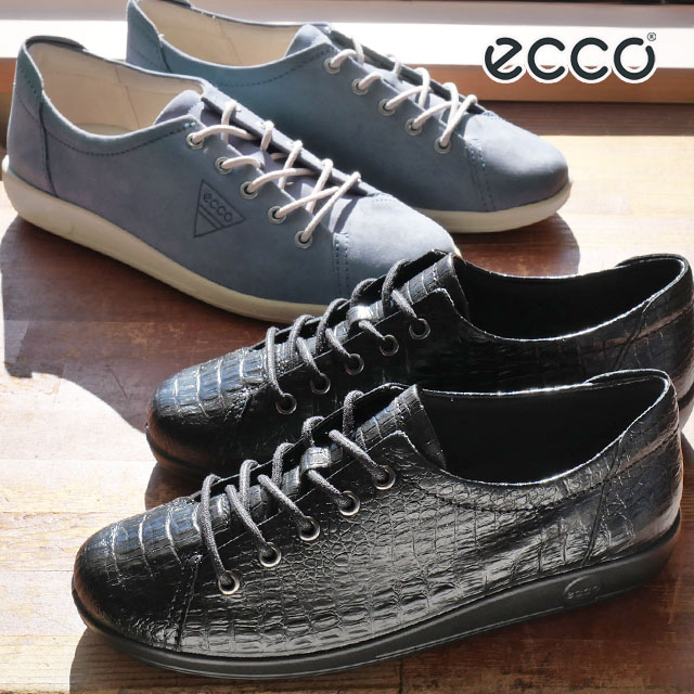 送料無料 スニーカー ローカット レディース FW 秋冬 新作 秋新作 冬新作 人気 流行 定番 2025 エコー ECCO 2.0 21001 02646 206503 エコー ソフト レザースニーカー ブラック ミスティ 紐靴 カジュアルシューズ 型押し