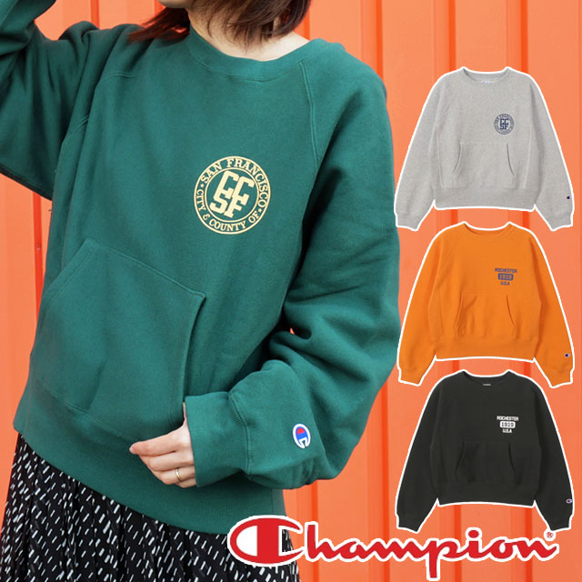 送料無料 トレーナー 長袖 レディース FW 秋冬 新作 秋新作 冬新作 人気 流行 定番 2025 チャンピオン Champion CW-A005 ウィメンズ クルーネックスウェットシャツ トップス 裏起毛 クルーネック カンガルーポケット 丸首 防寒 リバースウィーブ ロゴ プリント ワンポイント